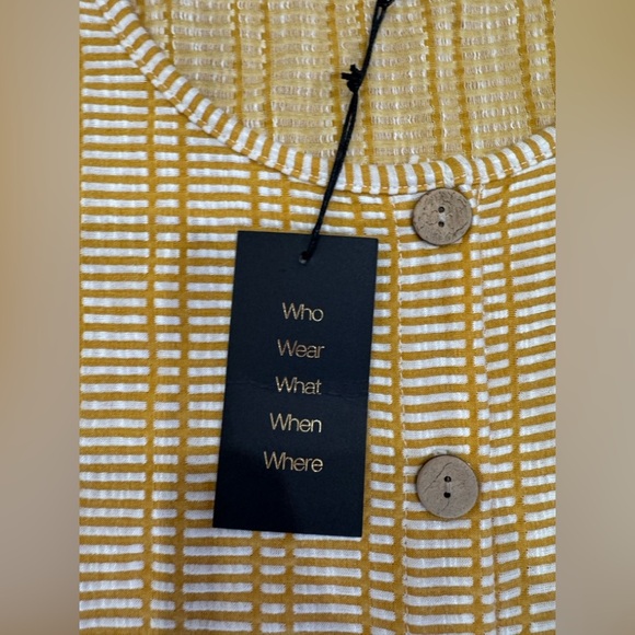 W5 Yellow Striped Women's Top - Picture 6 of 7